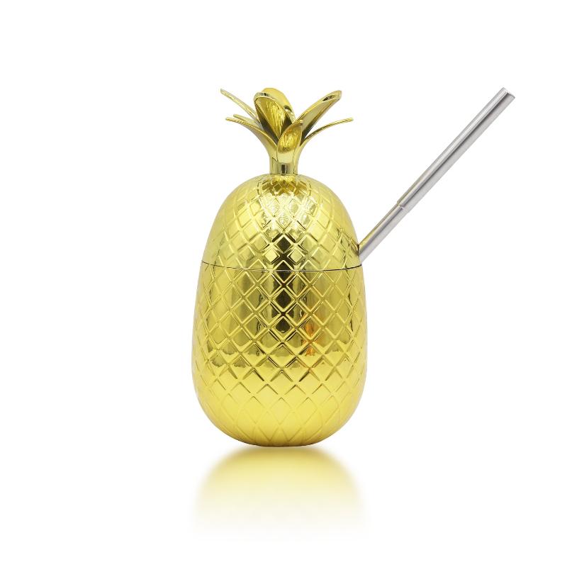 1Pc  Plastic Cup Cocktail Pineapple Fruit Strawberry Lemon Straw Cup Cocktail Cups