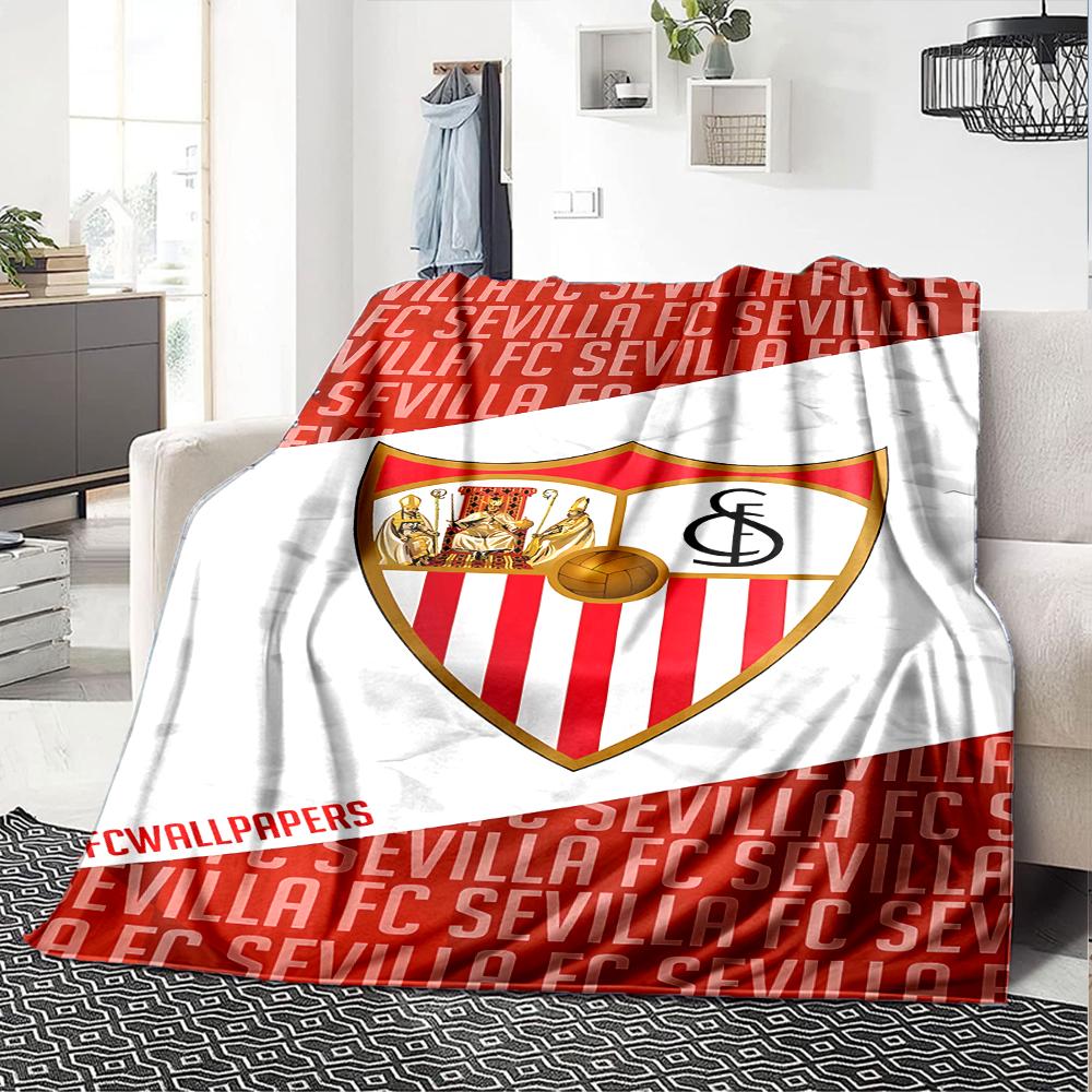 1pc Blanket - Seville Logo Print Design,Lightweight Blanket for Sofa,Bed- Soft &Warm,Gift for All Seasons