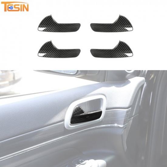 4Pc Carbon Fiber Interior Door Handle Decor Trim Cover For Dodge Durango 2011-24