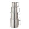 4Pcs Stainless Steel Camping Cup Coffee Wine Cup Outdoor Water Stackable Lightweight Camping Tableware Supplies