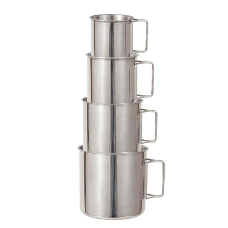 4Pcs Stainless Steel Camping Cup Coffee Wine Cup Outdoor Water Stackable Lightweight Camping Tableware Supplies