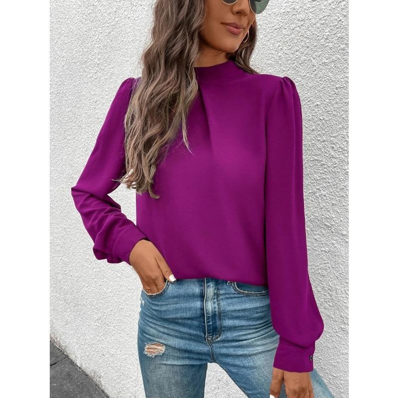 Dámská saténová košile Jaro/léto Nové módní halenky a košile s dlouhým rukávem