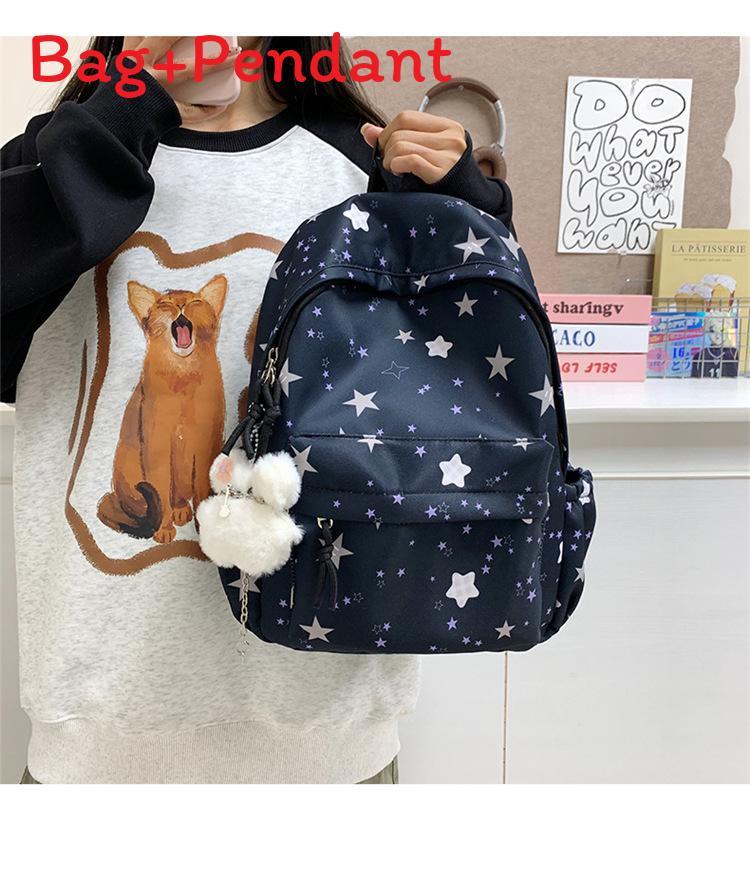

Forest Style Starry Backpack For School Students With Breathable Oxford Fabric Black Small