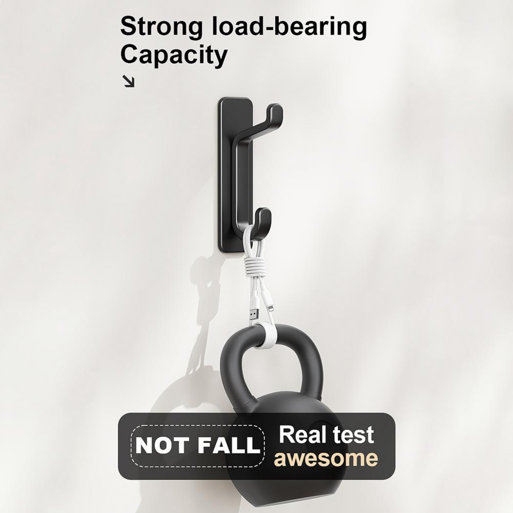 5Pcs Plastic Wall Hook No Drill Self-adhesive Heavy Duty Multi-functional Home Bathroom Clothes Hat Scarf Towel Bag Keys Hanger