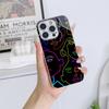 N150 Colour Faces Line Art Drawing Art Phone Case for iPhone 16 15 Pro Max Samsung S24 A54 A35 Xiaomi Redmi Note 13 Plated Frame Tempered Glass Cover