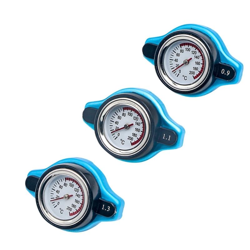 Automotive Motorcycle Car Cooling Systems Radiator Caps With Built In Thermometer, Readout 0.9Bar Seal Easy Installation