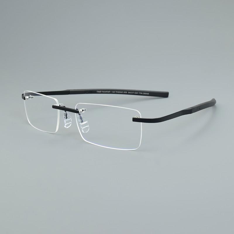 TAG Hezekiah Optical Glasses Frames Men Frameless Eyewear TR90 Eyeglasses Frame 0342 Square Myopia Retro Spectacle Women Reading
