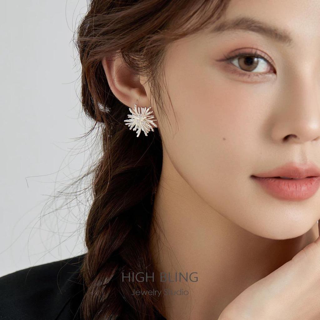 Kolczyki sztyfty dmuchawce: Luksusowa damska biżuteria vintage na uszy o przesadnym designie