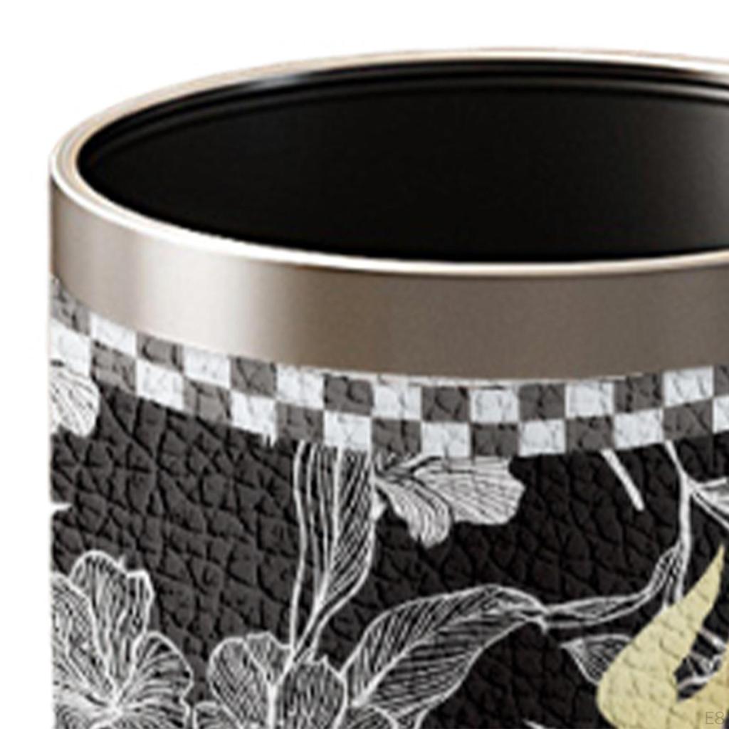 Open Top PU Leather Waste Bin for Kitchen And Living