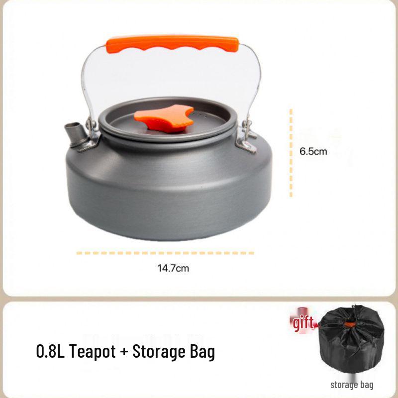 Portable Outdoor Camping Cookware Set with Kettle, Frying Pan, and Tableware Gear