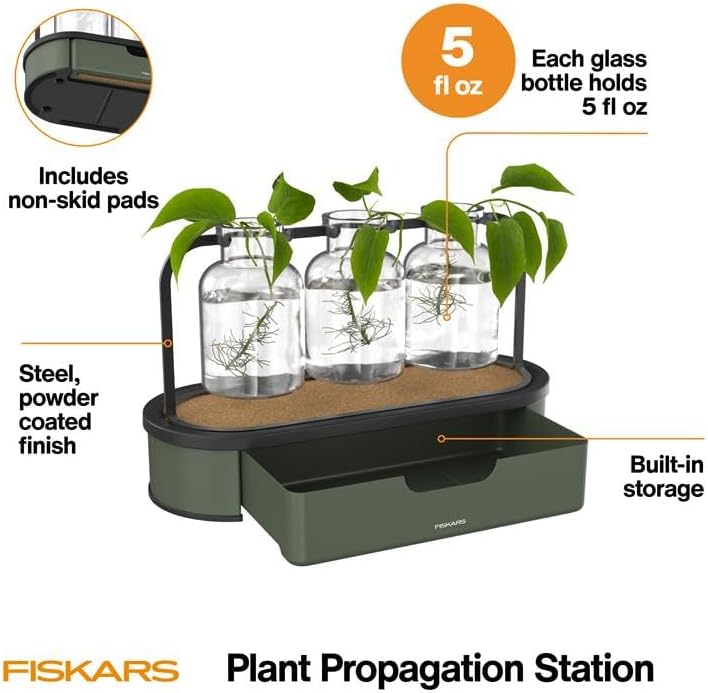 

Plant Propagation Station, Glass Test Tube Vases with Metal Rack for Rooting Cuttings, Hydroponic System for Indoor United States
