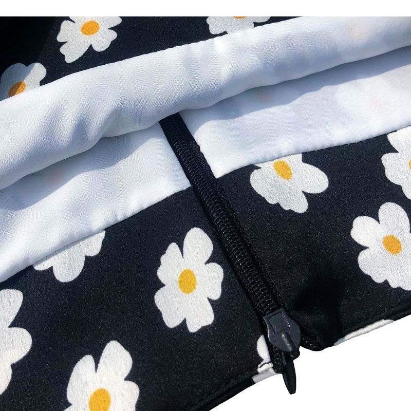 Leopard Floral High Waist Zip Skirt Women's Leopard Print Floral High Waist Zip Skirt