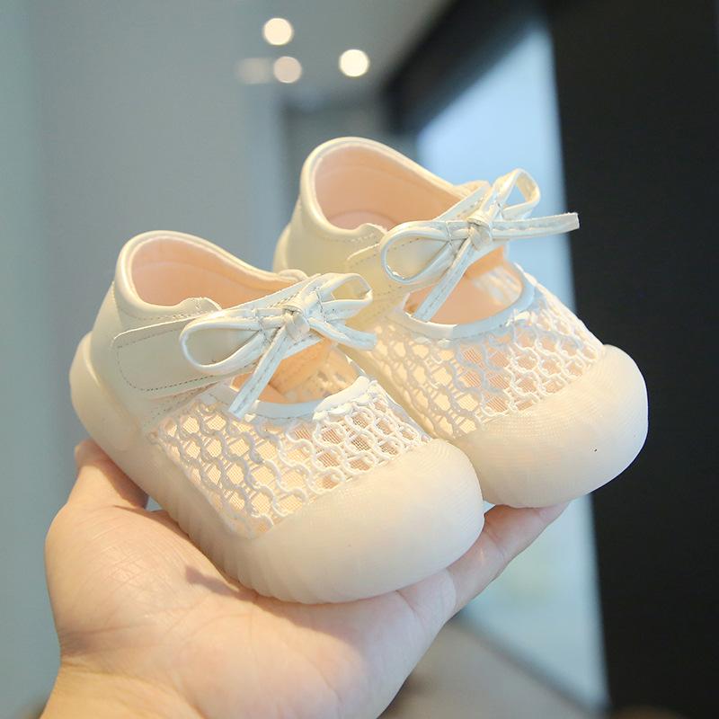 Girl s Toddler Shoes with Soft Soles, with Holes, and Breathable Shoes 16 бежевый