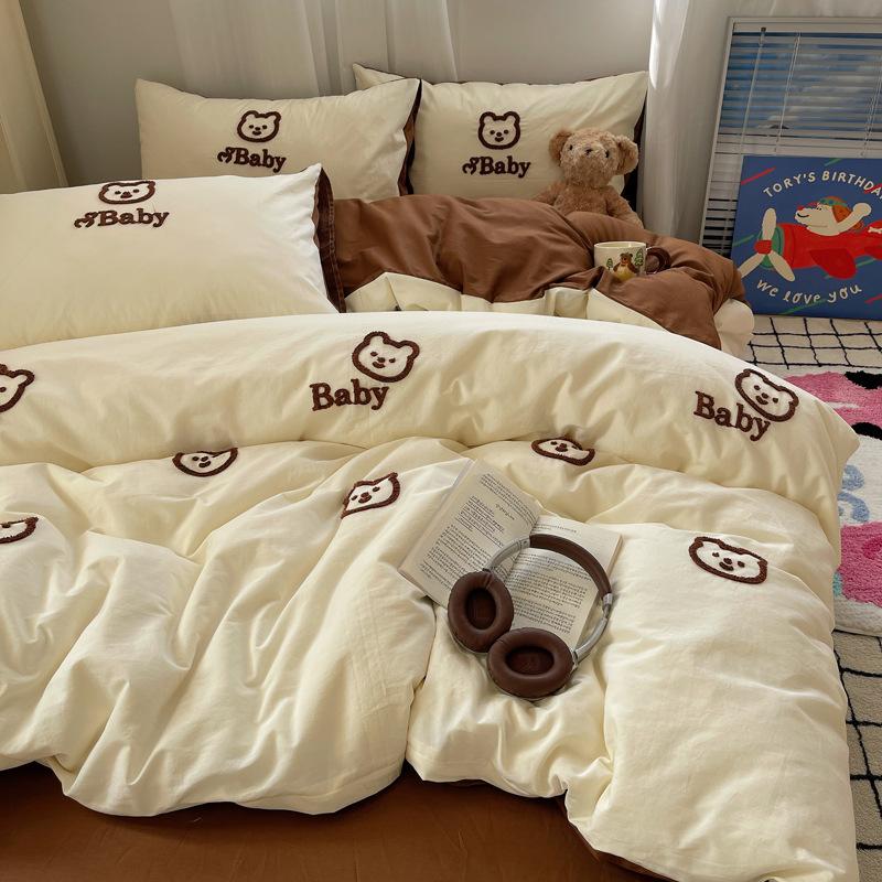 Small Fresh Bed Four-piece Set of Pure Cotton Bedding Quilt Cover Sheets