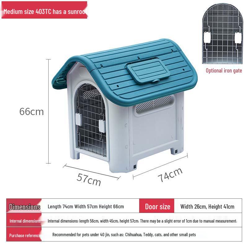 Xinding Rainproof & Windproof Outdoor Plastic Dog Kennel - Winter Dog House for Medium to Large Dogs