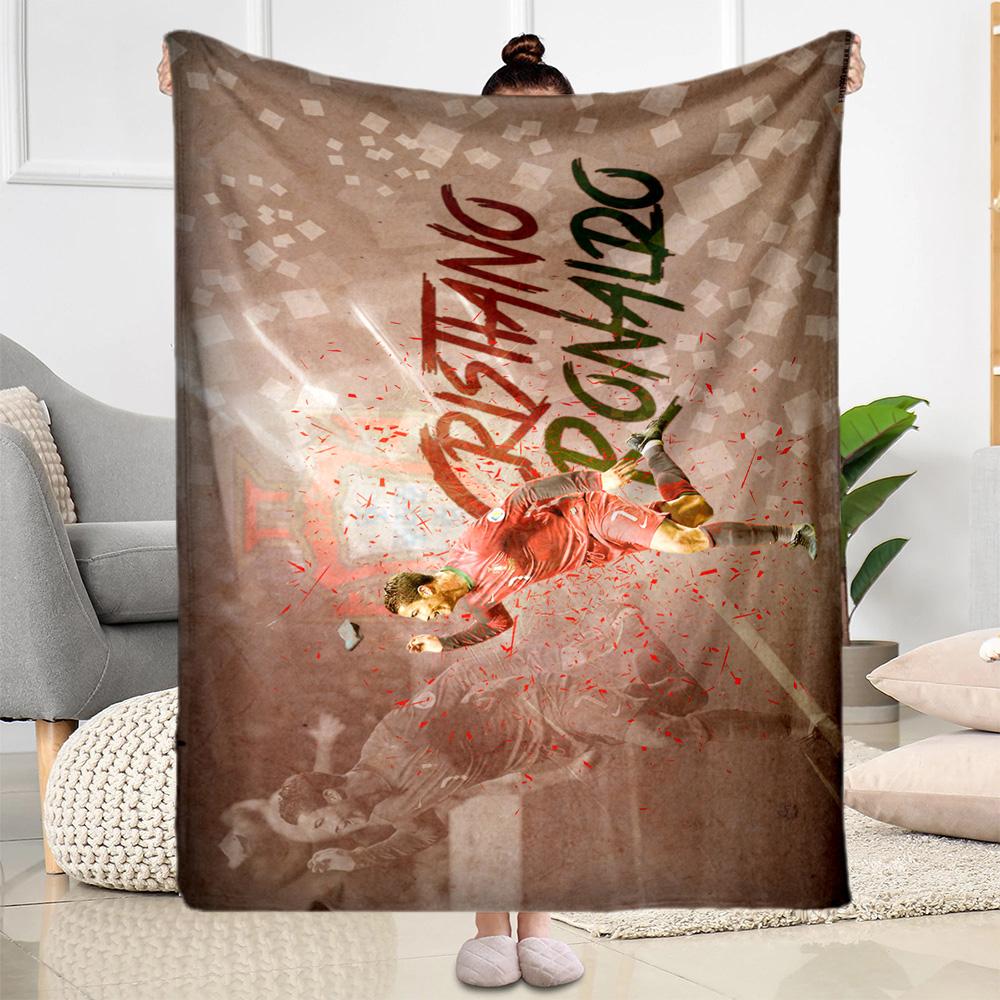 Cristiano Ronaldo Portugal Flag Blanket Soft & Cozy Great for Office Chair Bed Livingroom for All Occasions Modern Style