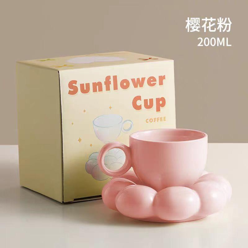 Ceramic Coffee Mug Plate Sets Creative Cloud Coffee Cup Exquisite Office Afternoon Tea Cups Kitchen Drinkware Home Accessories