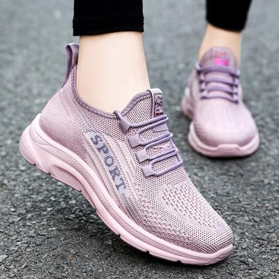 Shoes Women's Spring New Women's Shoes Single Shoes Polyurethane Fly-woven Casual Sports Women's Shoes