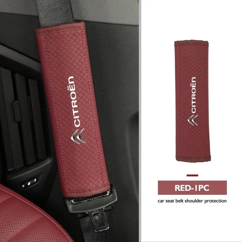 Leather Car Seat Belt Protector Pad Shoulder Strap Cover For Citroen Grand Berlingo Jumper Celysee Xsara Picasso Aircross