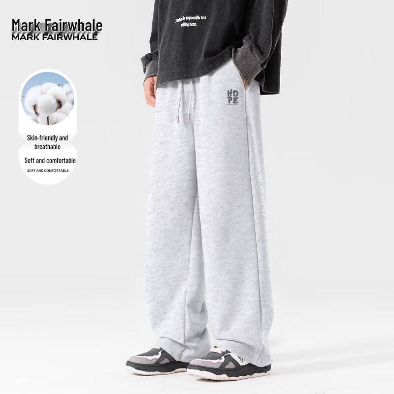 Mark Fairwhale Men's Autumn Letter Print Straight-Leg Casual Pants