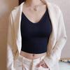 With Chest Pads, New Summer Women's Clothing, Simple Casual Short Open-button Beauty Back Sling Vest Top