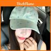 Mint Green Floral Cotton Baseball Cap With Wide Brim Sun Shade For Women Summer Sun Protection