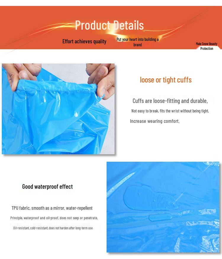 Livsmedelsgodkänd TPU Vattentät och Oljebeständig Syrabeständig Arbetsförkläde med Lång Ärm för Slakteri