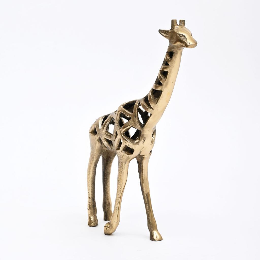 Modern Gold Giraffe Sculpture Handcrafted Aluminum Home Décor