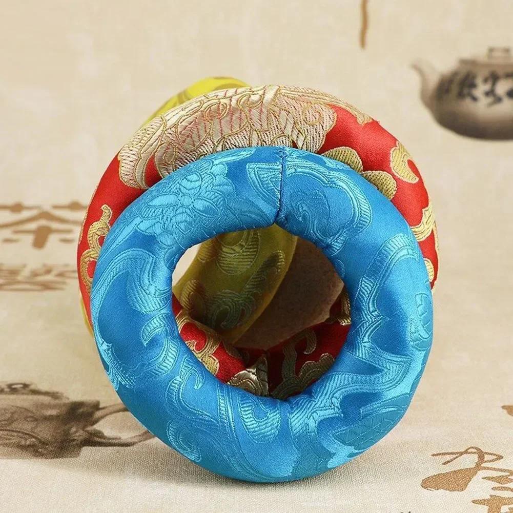 Шелковая Подушка-Подушечка Подставка для Буддийских Поющих Чаш Для Тибетской Поющей Чаши В Непале Подушка для Чаши Вышитое Ручное Изделие Случайные Цвета 8cm 1090₽