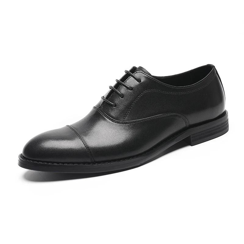 Autumn and winter men's leather shoes Oxford shoes dress leather shoes three joint wedding shoes men