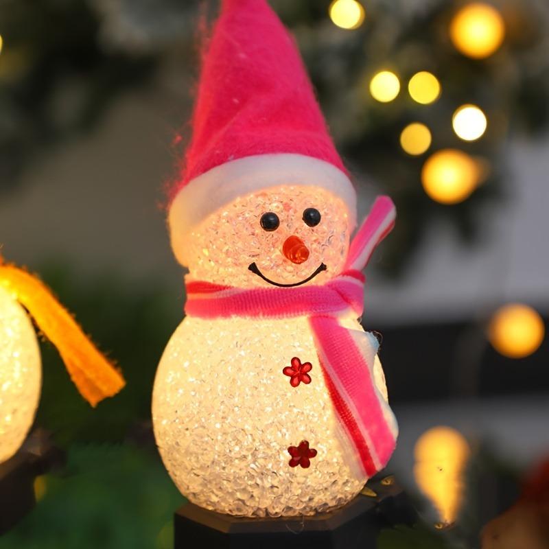 4/1pcs LED Christmas Snowman Solar Lights Cute Snowmans Outdoor Waterproof Light Garden Lawn Fence Lamps Holiday Party Decor