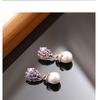 S925 Silver Zircon Teardrop Pearl Earrings - High-End Luxury Retro Design.
