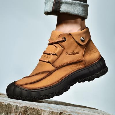 Men Boots Genuine Leather Plush Men Winter Boots Booties Fashion Men 0 Boots Men Lace Up Leather Ankle Boots Botas