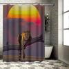 Leopard Sunset Wall Hanging Decor - Unique Home Decor Shower Curtain For Bathroom - Vibrant Wildlife Print Waterproof Durable