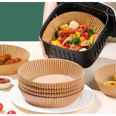 Kare ve Yuvarlak ve Dikdörtgen Tek Kullanımlık Pişirme Kağıdı Sıcak Hava Fritözü Kağıdı Airfryer Pişirme Fırınlama Tekrar Kullanılabilir Fırın Gıda Mumlu Kağıt Folyo