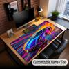 Neon Abstract Theme Custom Mouse Pad Personalized With Name Text Customized Desk Mat For Office Home Decor