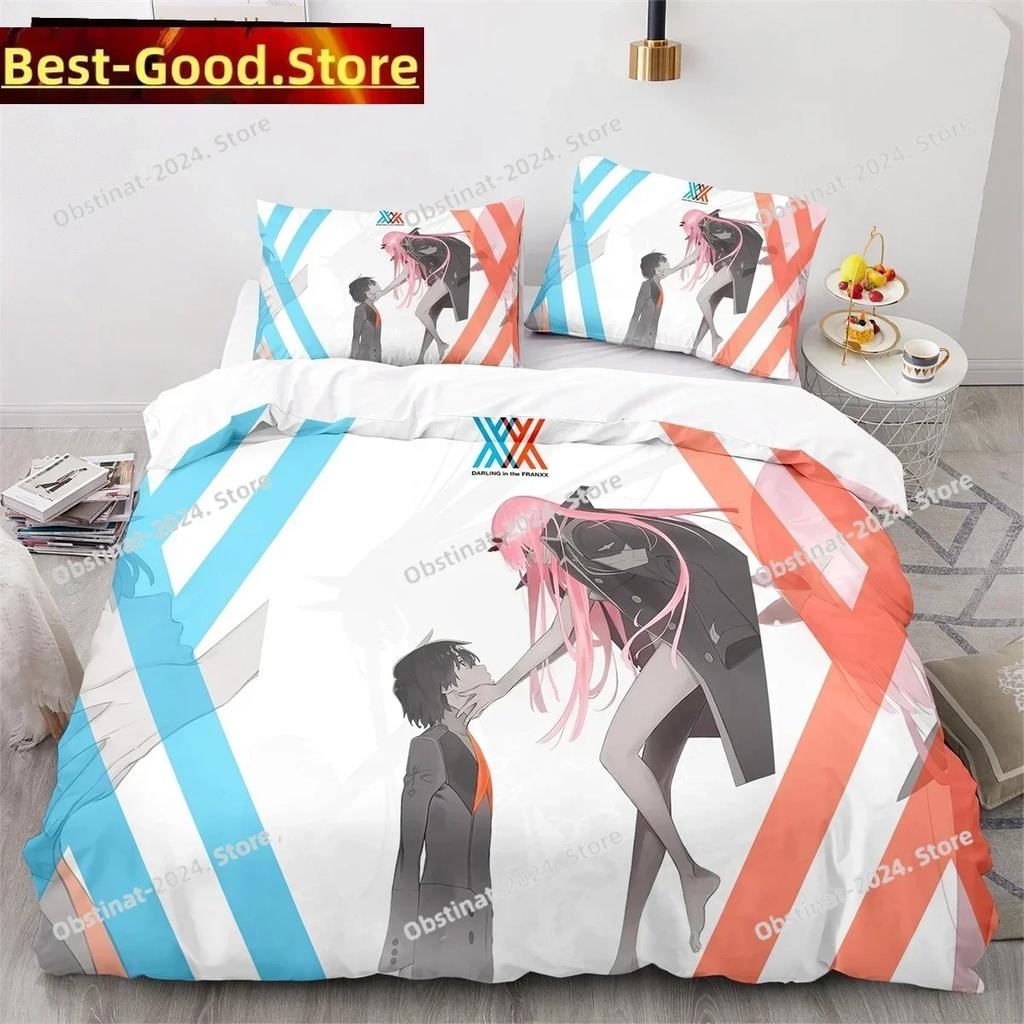 Darling In the Franxx Anime Bedding Set Printed single Comforter Quilt Bed Duvet Cover Pillow Case 3 Pieces Sets Kids Adult Size