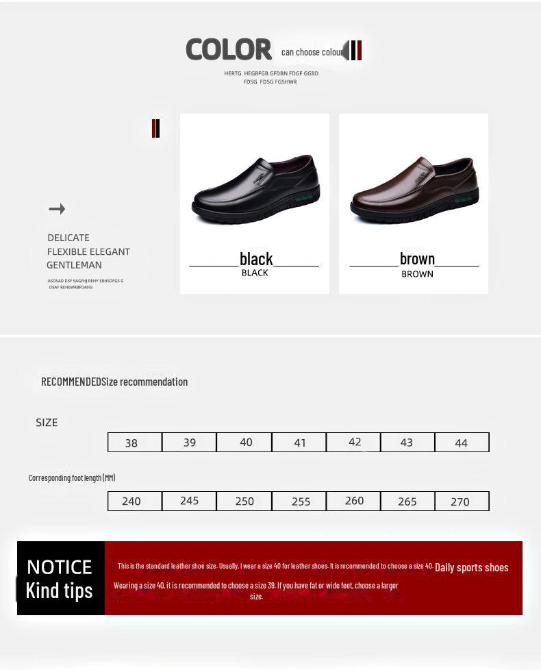 Men's Genuine Leather Non-Slip Casual Business Shoes - Breathable, Comfortable & Lightweight for Middle-Aged Dads