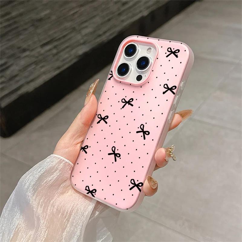 Etui z Kropkami Serce Kokardka Dla Honor 400 Lite Pro 90 Lite 5G X9D X7B X9B Magic 6 Lite Matowe 2 w 1 Galaretkowe Pokrowiec