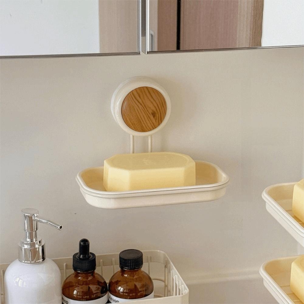 Detachable Suction Cup Soap Dish Non-Slip Wall Mounted Soap Rack No-Drill Soap Drain Box  Hotel
