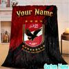 Custom Name Ahly Logo Design Flannel Blanket Seasonal Universal Blanket For Indoor/outdoor, Perfect For Bedroom Sofa birthday gifts