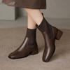 Chelsea Boots Autumn and Winter New Elastic Knitted Thin Boots Square Heel Elastic Boots
