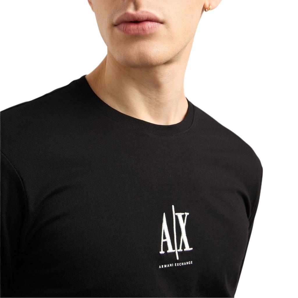 Emporio Armani Logo Embroidered Crew Neck Long Sleeve T-Shirt Men tops Black XM000364-AF12308-UC001