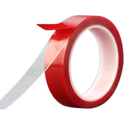 3Meters/Roll PET Red Film Double Sided Tape Strong Self Adhesive No Trace Sticker Tape Acrylic Clear Fixed Pasted Tapes