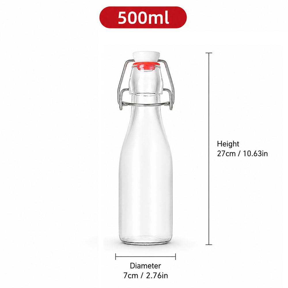 Swing Top Glass Bottles with Lids, Airtight Flip Top Bottles for Kombucha Beer Syrup Vanilla Extract Gift
