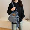 Stor Kapacitet Denim Ryggsäck Multifunktionell Bröstväska Dam Axel Crossbody Väska