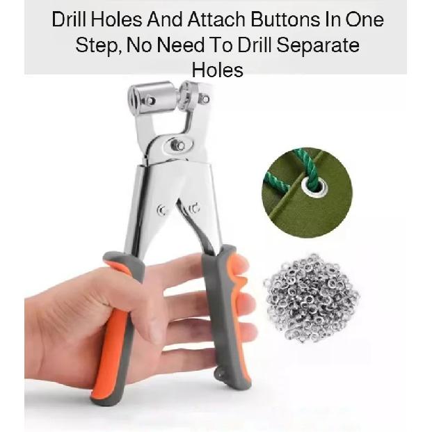 Handheld Hole Punch Eyelet Installation Tool 10mm Grommet Eyelet Plier Kit Metal Air Hole Rivet Plier for DIY Sewing & Crafting