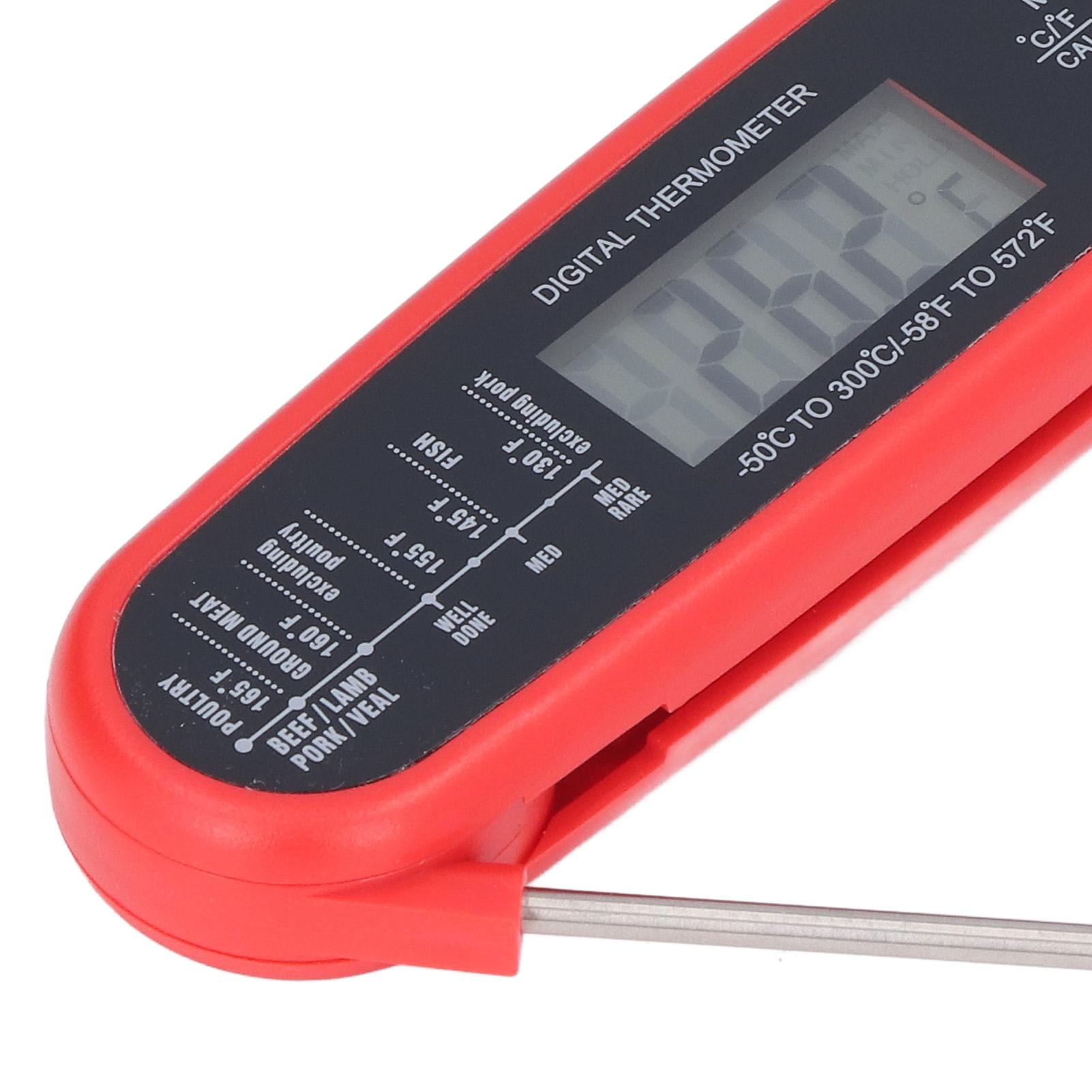 Food Thermometer Folding Waterproof Electrical Meat Thermometer Probe Quick Temperature Measurement for Grill Cooking