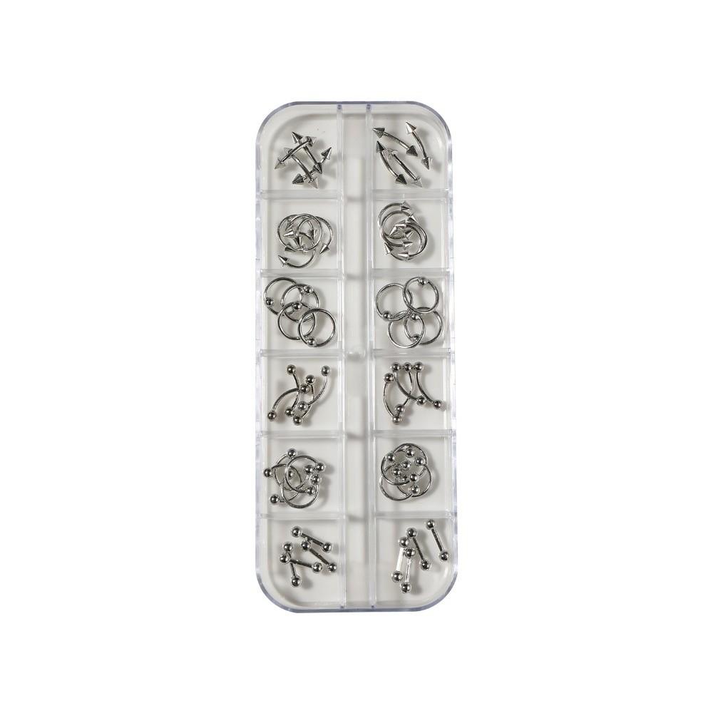 6/12 Grids Nail Art Rivets Kit Metal Nail Art Studs New Piercing Rivets Nail Charms  Gothic