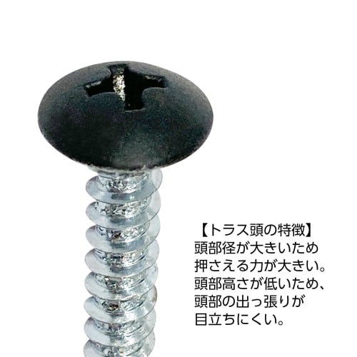 Daido Hunt Tapping Screws, Truss Head "Black", 4mm Diameter X 16mm Neck Length, Pack of 24